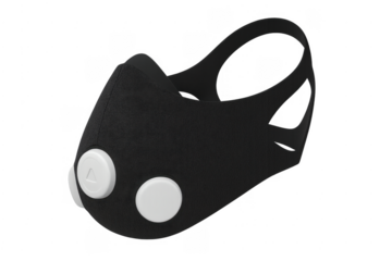 Black training mask for high altitude simulation workout