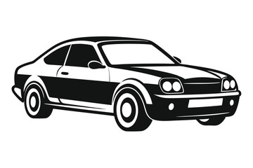 Fototapeta premium Abstract car form, minimalist black vector art on a clean white background