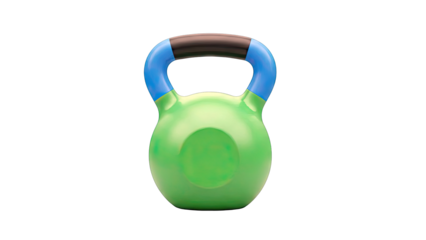 Green and Blue Kettlebell on White Background
