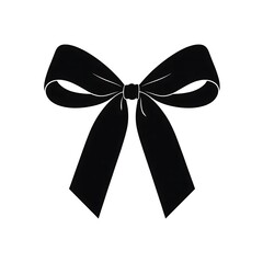 black ribbon bow for gift wrapping