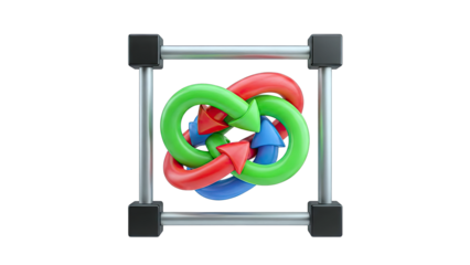 Interconnected Arrows Inside Frame