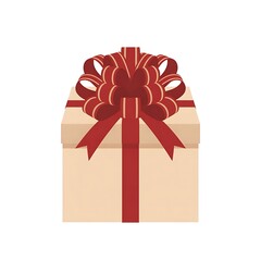 Gift box with red ribbon and bow