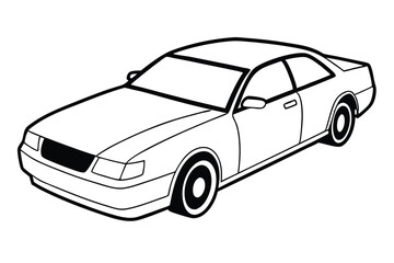 Naklejka premium Isolated black car vector on a white background, clean and modern transportation concept