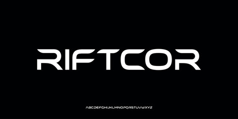 Futuristic style alphabet letter display vector illustration with modern, sharp and high-tech characters.