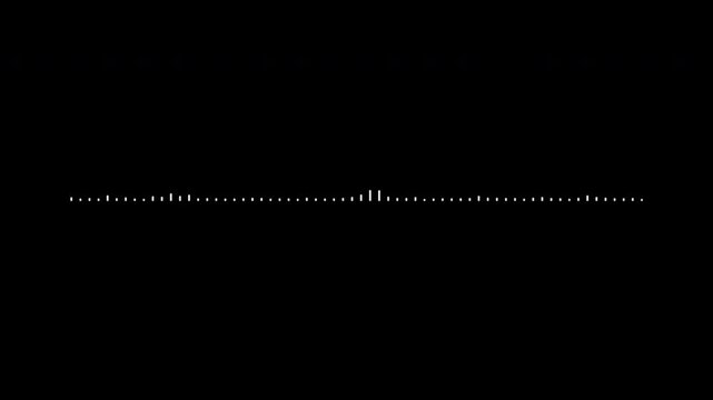 Podcast sound wave animation, audio waveform spectrum, music visualizer line, digital equalizer motion, abstract sound waves on black background, modern audio signal loop