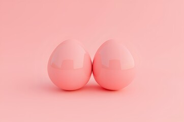Two Pink Spheres on a Soft Background