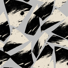 Seamless, colorful abstract pattern with chaotic grunge splashes