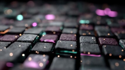 Abstract digital interface with glowing elements and geometric pattern - Powered by Adobe