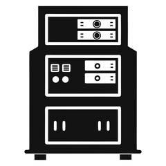Fototapeta premium Title: A vintage-style server rack with servers and ports on a white background