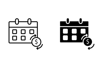 Recurring payment icon isolated on white background