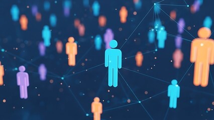 Colorful human network connections and relationships concept