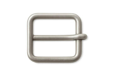 Fototapeta premium Silver metal square buckle hardware on transparent background
