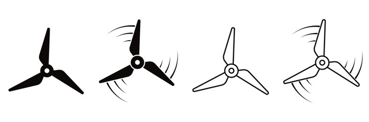 Wind Turbine Propeller Icon – Renewable Energy, Green Power and Sustainable Technology Vector Symbol