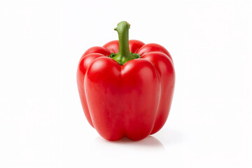 Fresh Red Bell Pepper on White Background