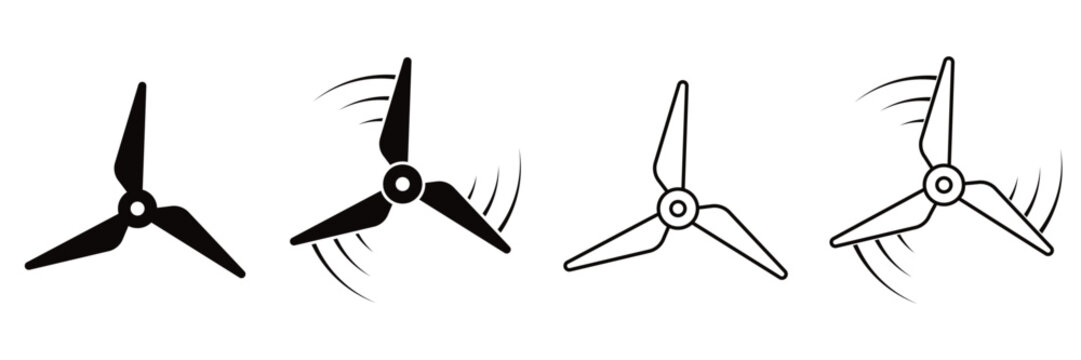 Wind Turbine Propeller Icon &ndash; Renewable Energy, Green Power and Sustainable Technology
 Vector Symbol