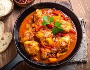 Fototapeta premium Hähnchen-Paprika-Pfanne (Ungarn)