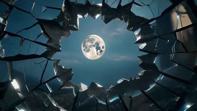 Abstract geometric shattered surface