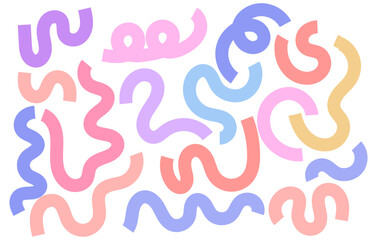 Plakat wavy lines background : Vibrant abstract design with wavy blue, red lines on a blue background. Modern, dynamic, and creative illustration perfect for graphic projects, textures, art