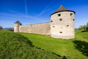Bzovik fortress showing defensive stone walls and towers © Richard Semik