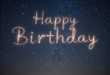 Happy Birthday with stars