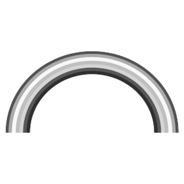 Abstract halftone rainbow arc in black dots on white background. Minimal geometric curved shape with gradient texture for modern design, poster, banner, branding, and contemporary layout.