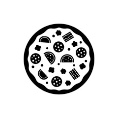 Black and white cookie pattern isolated on transparent background, Vector