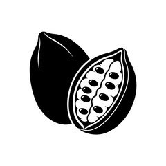 Nut inside shell isolated on transparent background, Vector