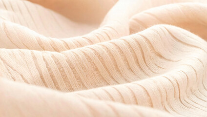 Delicate knitted creamy fabric texture as an abstract design background