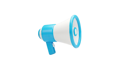 3D Render of a Blue and White Megaphone