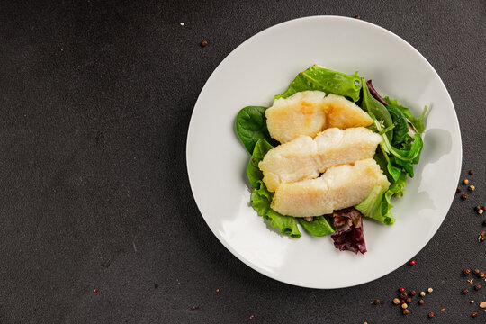 Fried white fish fillet pangasius catfish seafood main course tasty snack fresh delicious gourmet food background on the table rustic food top view copy space pescetarian diet