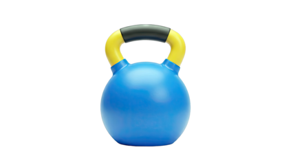 Blue and Yellow Kettlebell
