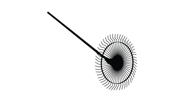 Minimalist black fly swatter flat design symbol isolated on white background
