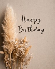 Happy Birthday Greeting Card with Warm Boho Earthy Design