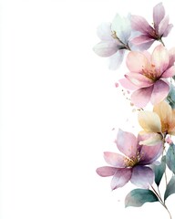 Soft Pastel Floral Birthday Greeting Card Design with Flowers