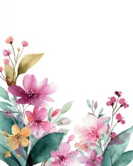 Soft Pastel Floral Birthday Greeting Card Design with Elegant Flowers