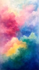 Expressive painterly strokes swirl together in a dynamic gradient of bright and soft hues