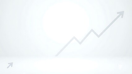 Grey upward trending line graph with two arrows