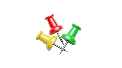 Three Colorful Push Pins