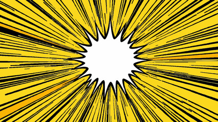 Abstract yellow background with orange rays and light burst patterns creates a summer sun explosion texture featuring artistic spaghetti lines and grunge star vector illustrations for a wallpaper back