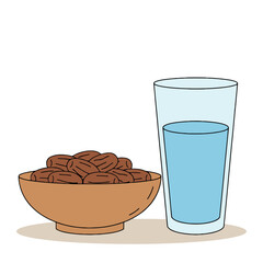 Healthy snack and water on a table for a balanced lifestyle