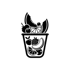 Whimsical glass with bat design isolated on transparent background, Vector