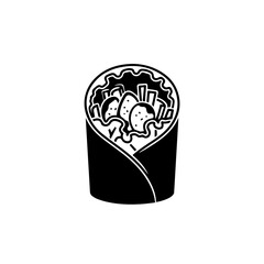 Black coffee mug with white design isolated on transparent background, Vector