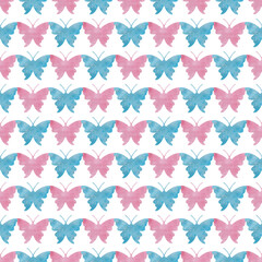 Seamless watercolor pattern with butterflies.