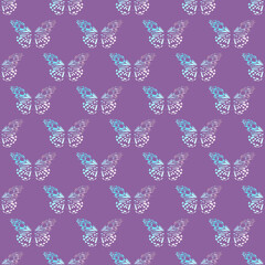 Seamless watercolor pattern with butterflies.