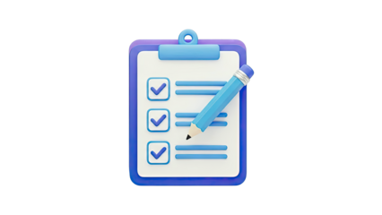 3D Checklist with Pencil
