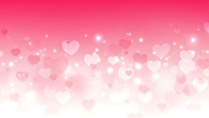 Valentine's day background with hearts and bokeh lights