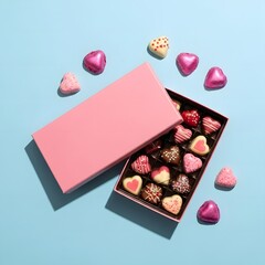 Pink box of chocolates