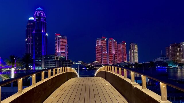 Katara Park in Doha, Qatar, featuring green landscapes, water canals, outdoor recreation, sports activities, and scenic views near the waterfront.