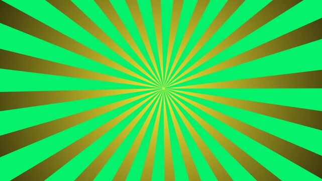 Spinning retro sun rays create dynamic summer inspired visual colourful sunburst pattern background video 4K radial stripe circus rotation animation