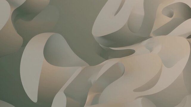 Smooth, abstract curvy shapes gently flowing and morphing in a seamless loop. Pale, muted tones create a calm and minimalist background
